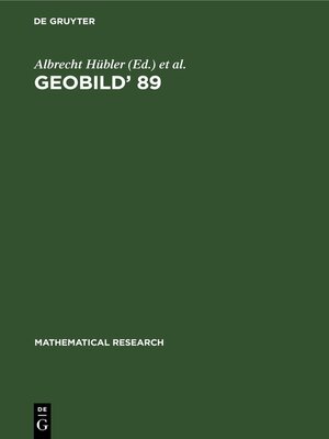 cover image of Geobild' 89